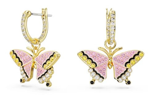 Swarovski Idyllia Butterfly Drop Earrings - Gold Plated