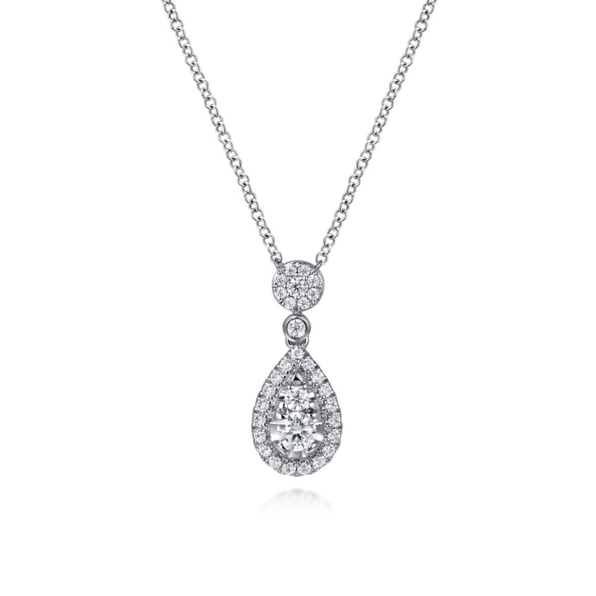 Diamond Pear Shape Pendant Necklace