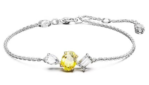 Swarovski Mesmera Bracelet with Yellow & Clear Stones - Rhodium Plated