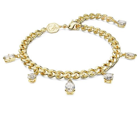 Swarovski Dextera Bracelet with Clear Dangles - Gold Plated