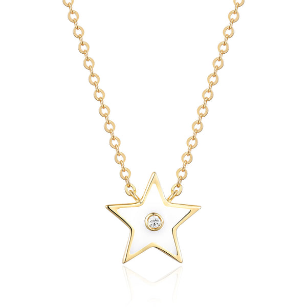Enamel Diamond Star Necklace