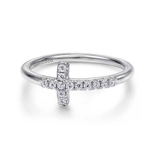 Sideways Diamond Cross Ring
