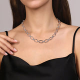 Oval Chain Link Necklace with Bujukan Connectors