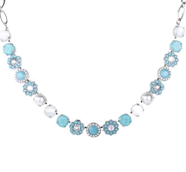 Mariana Silver Tone Turquoise & White Shell Necklace