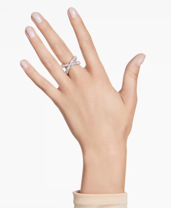 Swarovski Hyperbola Infinity Ring - Silver Finish - Size 55