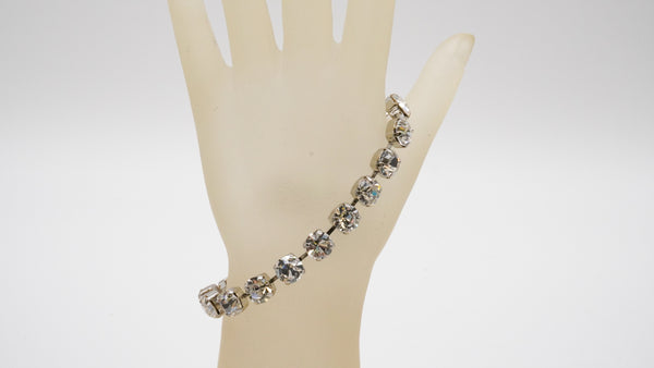Mariana Silver Tone Bracelet with Clear Stones