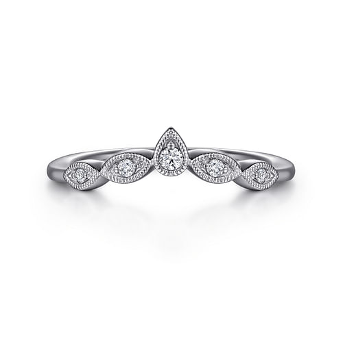 Vintage Inspired Curved Diamond Anniversary Band