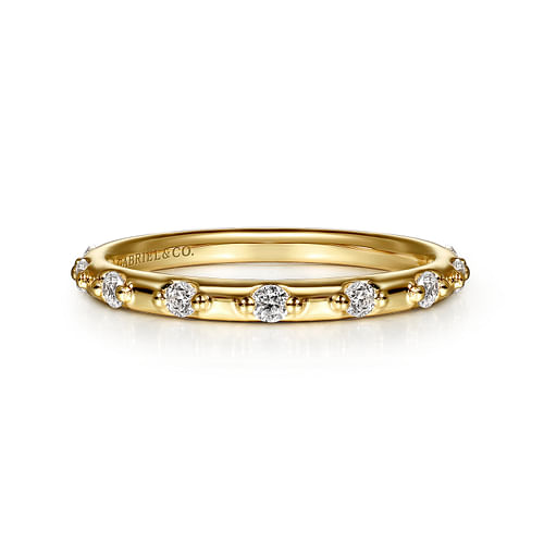 Diamond Station Stackable Ring