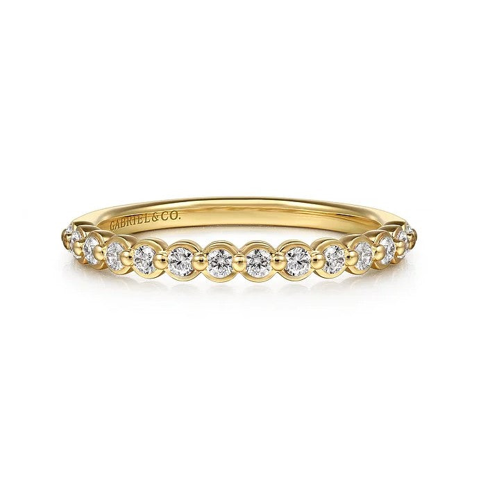 14K Yellow Gold Diamond Wedding Band .29Ctw