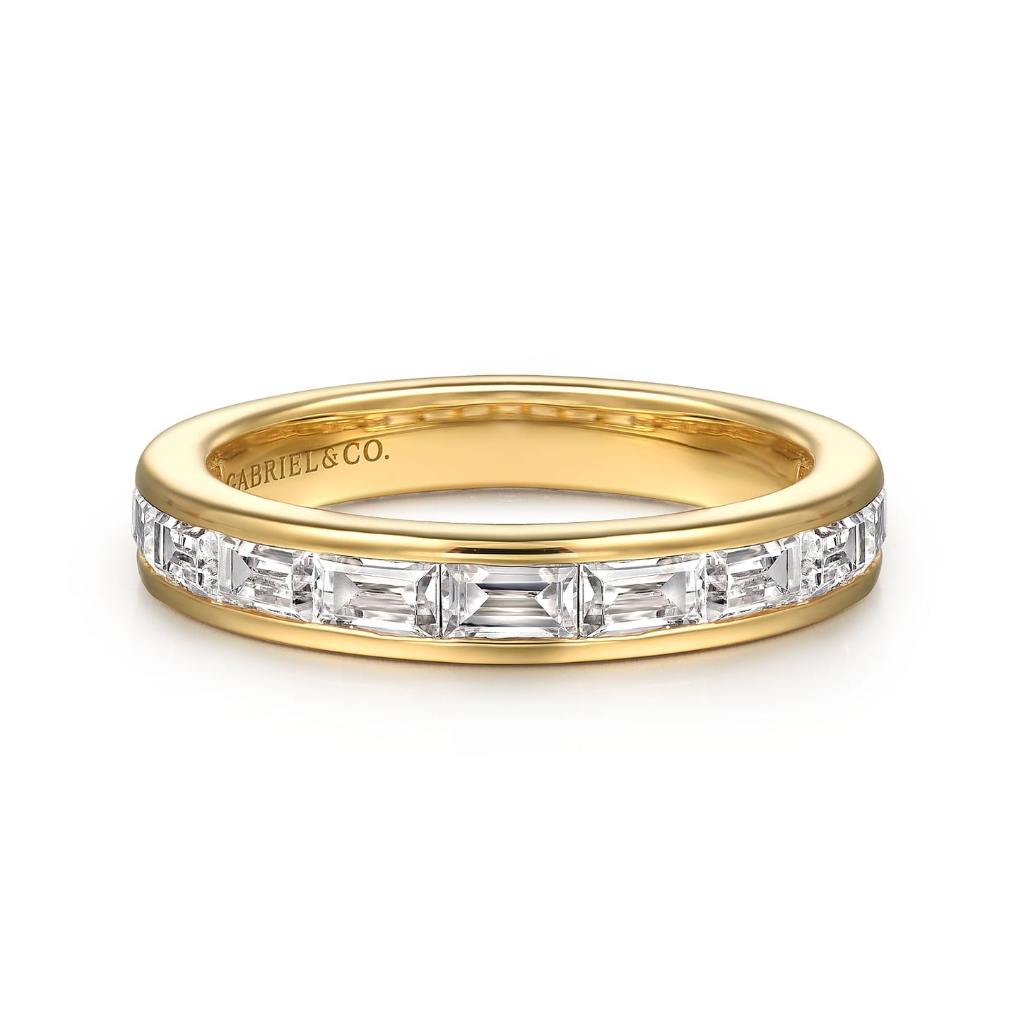 14K Channel Set Baguette Diamond Anniversary Band