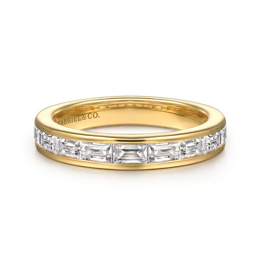 14K Channel Set Baguette Diamond Anniversary Band