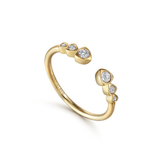 14K Yellow Gold Bezel Set Diamond Split Stackable Ring