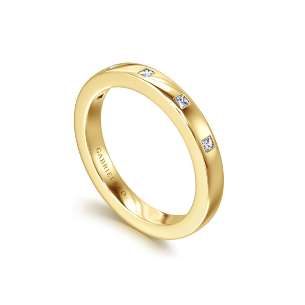 14K Bezel Set Princess Cut Diamond Anniversary Band