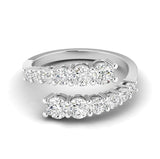 14K White Gold Lab Grown Diamond Bypass Ring