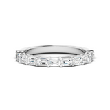 14K White Gold Lab Grown Emerald Cut Diamond East West Luxe Band