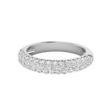 14K White Gold Lab Grown Diamond Domed Pave Luxe Band