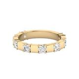 14K Yellow Gold Lab Grown Round Diamond Station Luxe Band