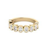 14K Lab Grown Oval Diamond Bezel Luxe Band