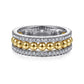 14K Two Toned Yellow/White Gold Bujukan Diamond Wide Band