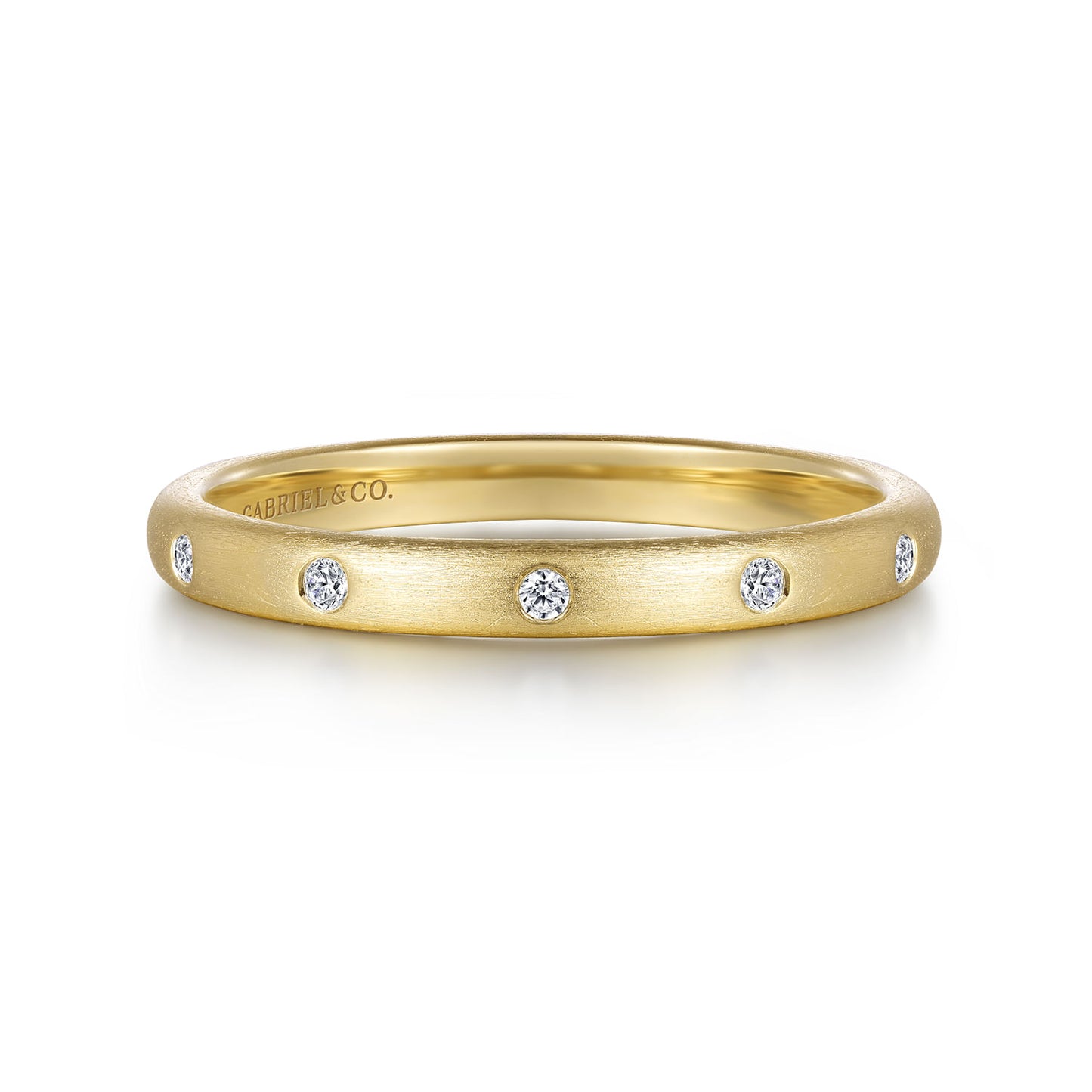 14K Yellow Gold Diamond Stackable Band