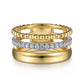 14K Yellow & White Gold Diamond Bujukan Easy Stackable Band