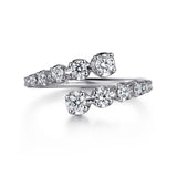 14K White Gold Diamond Bypass Style Ring