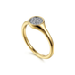 4K Yellow Gold Cluster Pave Diamond Signet Promise Ring