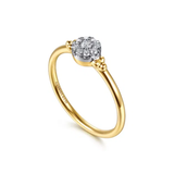 14K White & Yellow Gold Bujukan Diamond Cluster Promise Ring