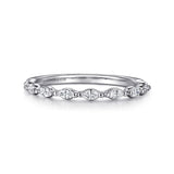 14K White Gold Marquise Diamond Wedding Band