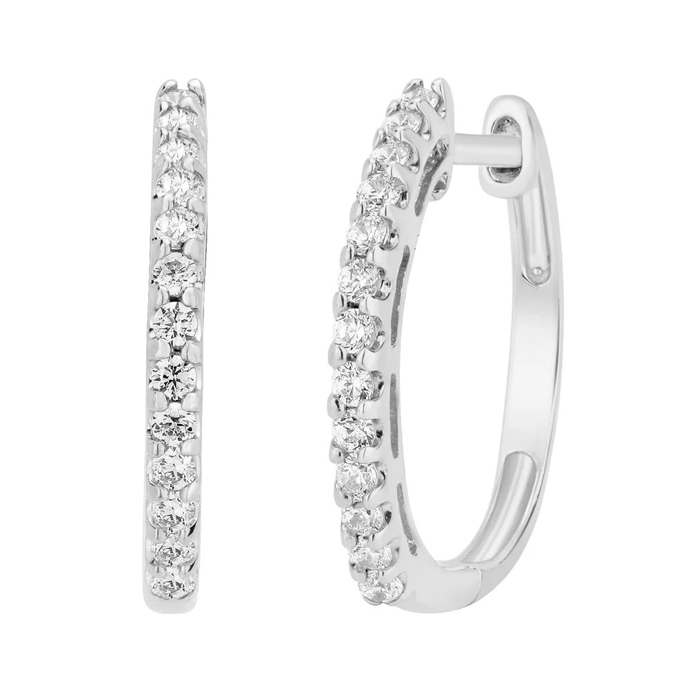 14K Diamond Hoop Earrings 0.25ctw