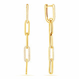 Paperclip Link Diamond Drop Earrings