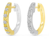 14K Reversible Small Diamond Huggie Earrings
