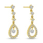 14K Pear Shaped Drop Diamond Stud Earrings