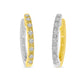 14K Reversible Medium Diamond Huggie Earrings