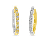 14K Reversible Large Diamond Huggie Earrings