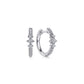 14K White Gold Diamond Huggie Hoop Earrings