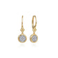 14K Yellow & White Diamond Cluster Bujukan Lever Back Earrings