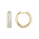 Yellow Gold Pave Diamond Hoop Earrings