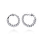 14K White Gold Diamond Bypass Hoop Earrings