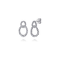 14KW Diamond Link Stud Drop Earrings