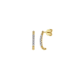 14K Diamond J Hoop Earrings
