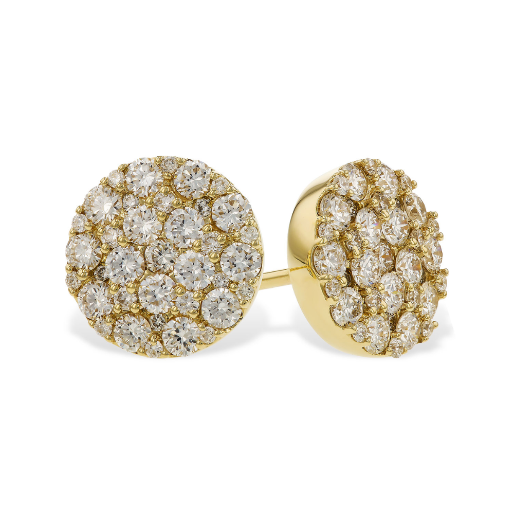 Diamond Cluster Stud Earrings