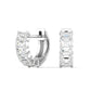 14K White Gold Lab Grown Emerald Cut Diamond Mini Huggie Earrings