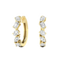 14K Yellow Gold Lab Grown Diamond Multi Shape Hoop Earrings