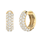 14K Yellow Gold Lab Grown Diamond Pave Domed Huggie Earrings