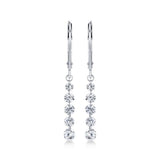 14K White Gold Lab Grown Diamond Dancer Drop Earrings