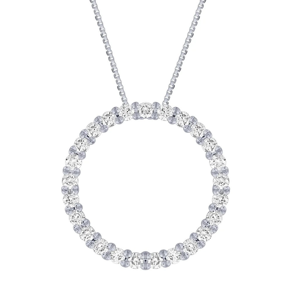 14K Diamond Circle Pendant  Dia=1.00ctw