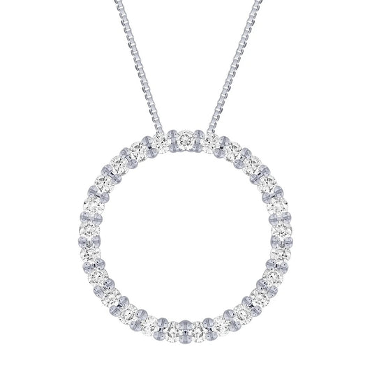 14K Diamond Circle Pendant  Dia=1.00ctw