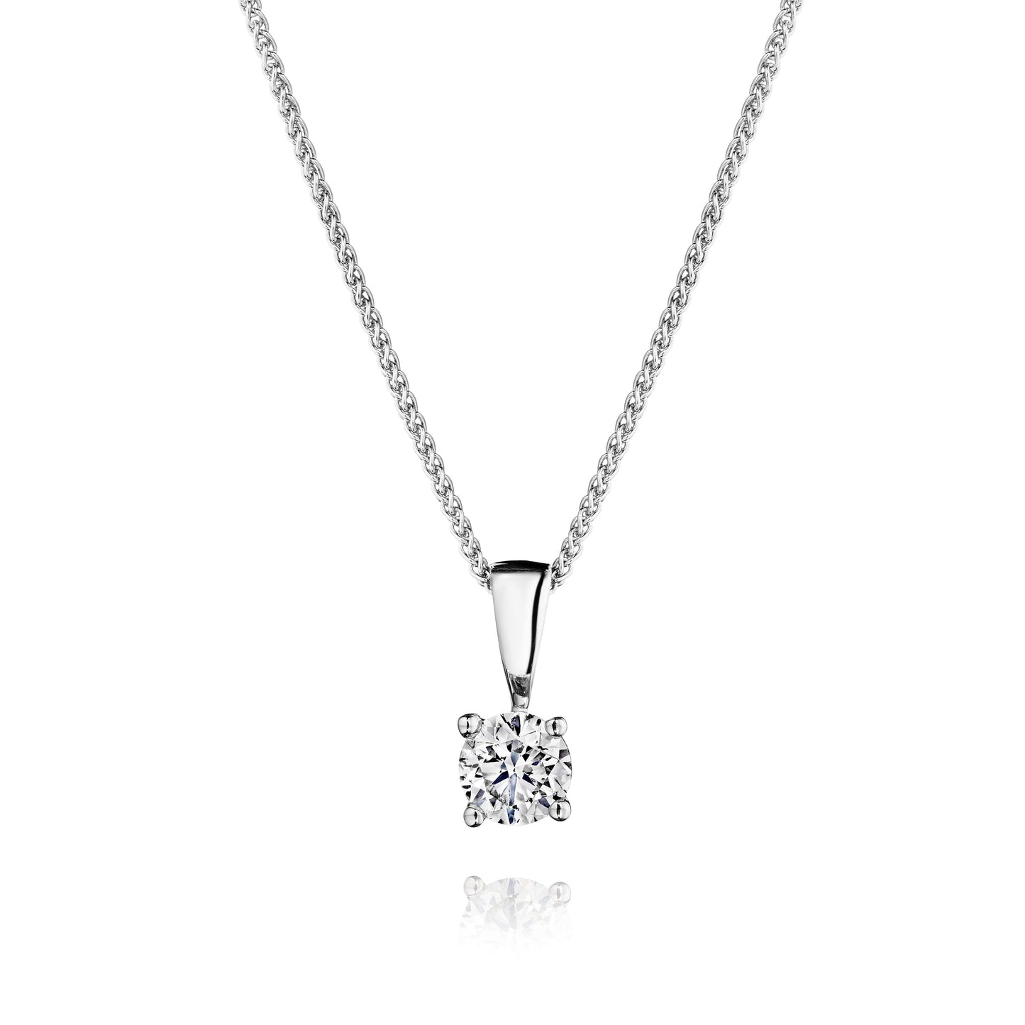 14kt White Gold 1.00ct Diamond Solitaire Pendant Necklace