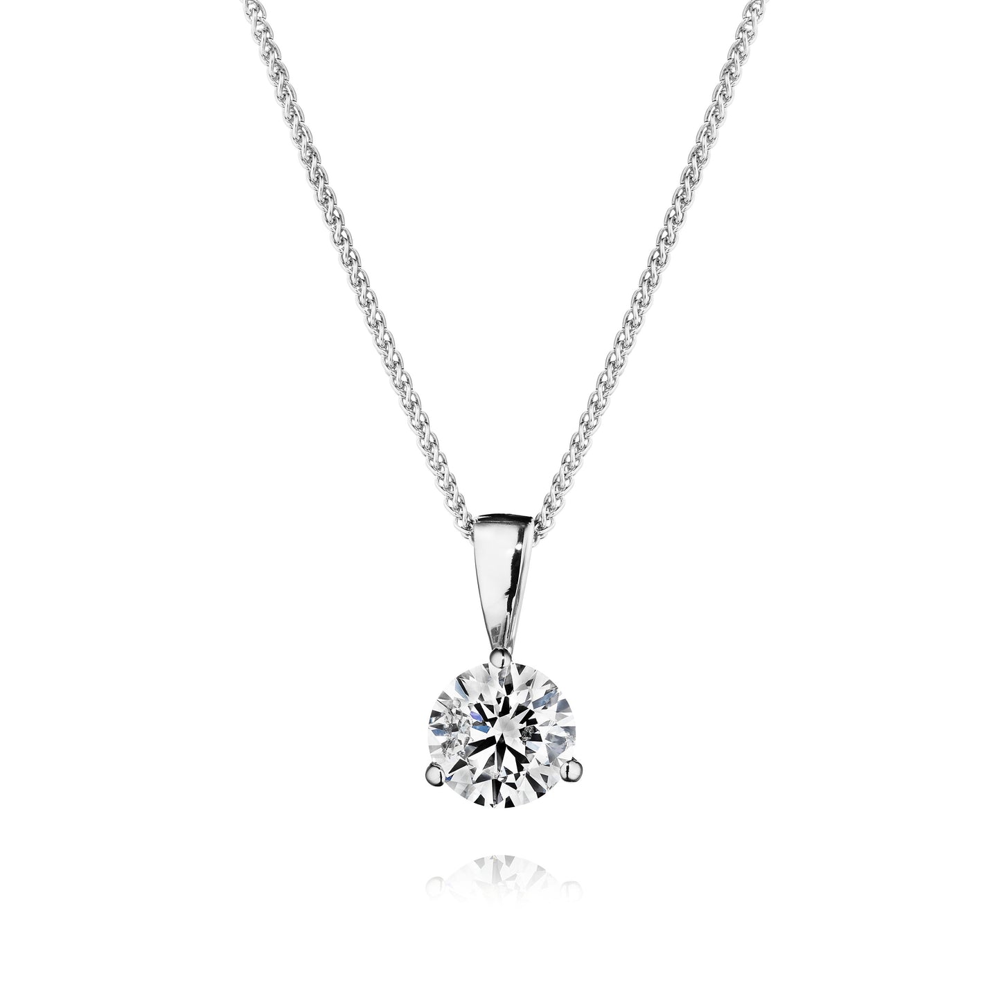 14kt White Gold Lab Grown Diamond Solitaire Necklace 1.00ctw
